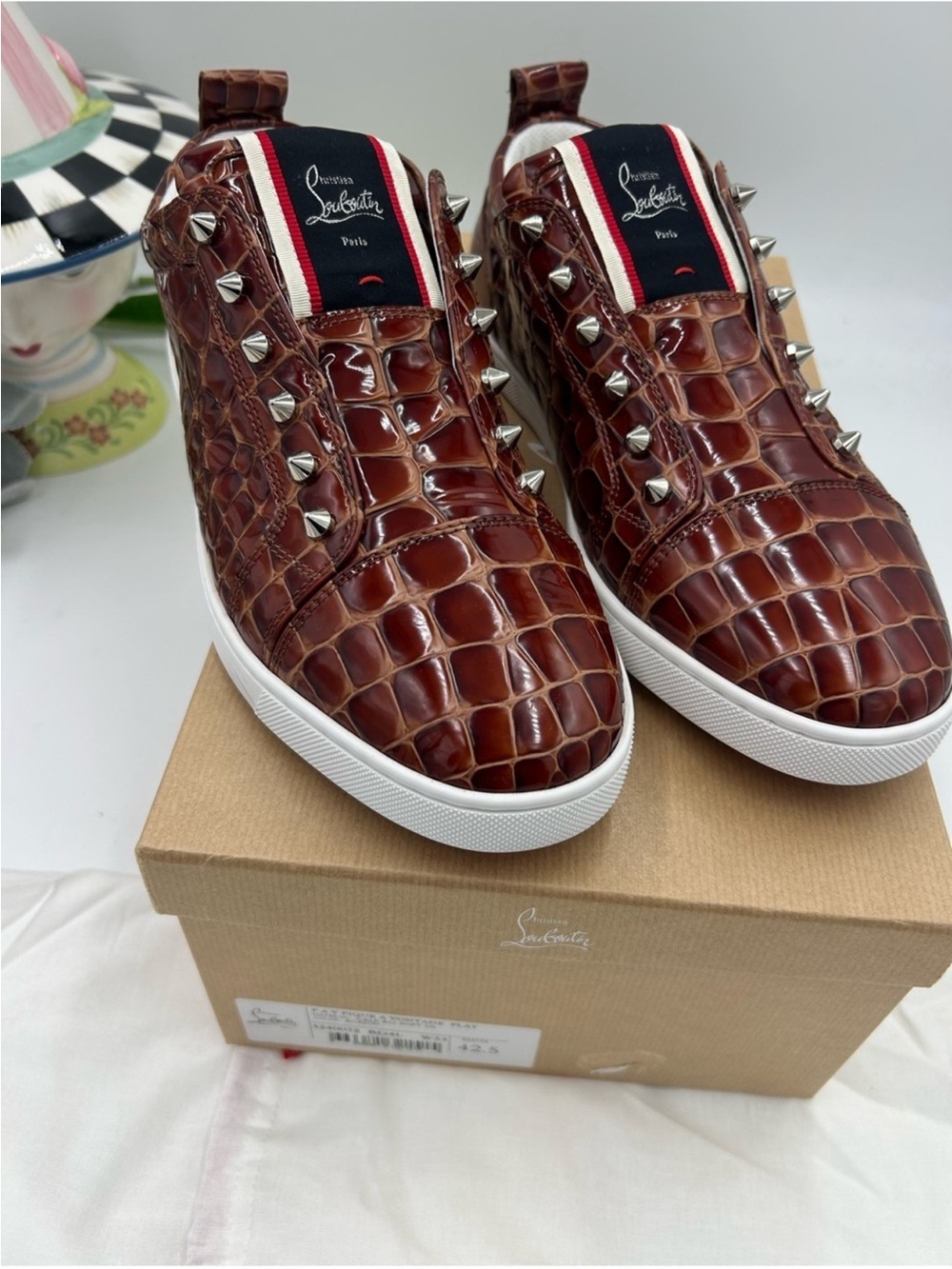 Men’s Christian Louboutin F. A. V. Vontade croc sneakers size 42.5/9.5 US.